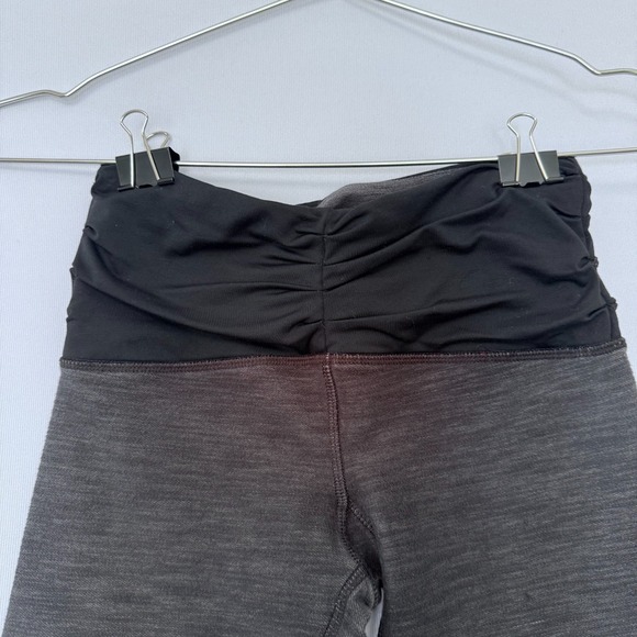 Lululemon Embrace Crop Denim Black Heather Gray Ruched Yoga Pants Leggings 2 - Picture 4 of 9